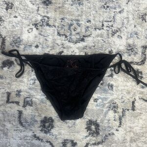 Victoria’s Secret Black Lace Tie Side Bikini Bottom Size M